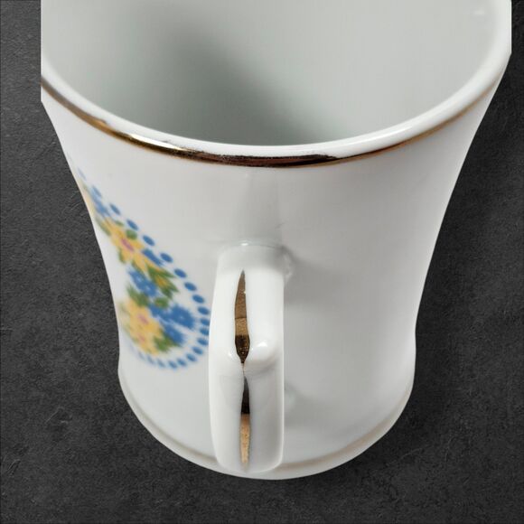 Vintage Dad Coffee Mug Floral Wreath Gold Trim Father’s Day Cup Holiday Gift - Picture 4 of 9